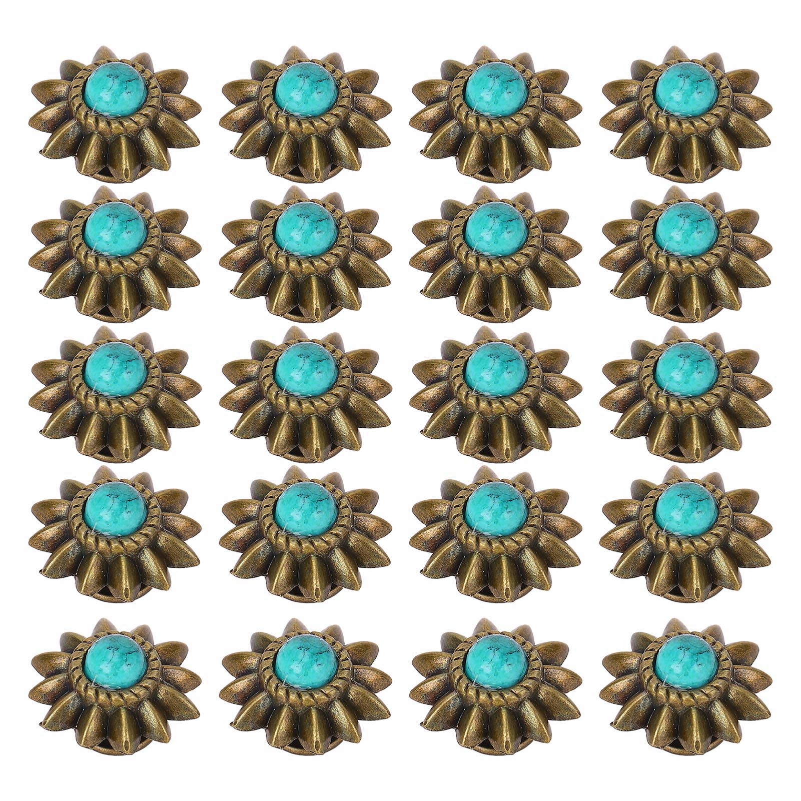 20 шт. Декоративные кончо Пряжки Маргаритка Имитация Бирюзы Сплав Заклепки Винтаж Западный Металл
20 шт. Декоративные кончо Пряжки Маргаритка Имитация Бирюзы Сплав Заклепки Винтаж Западный Металл