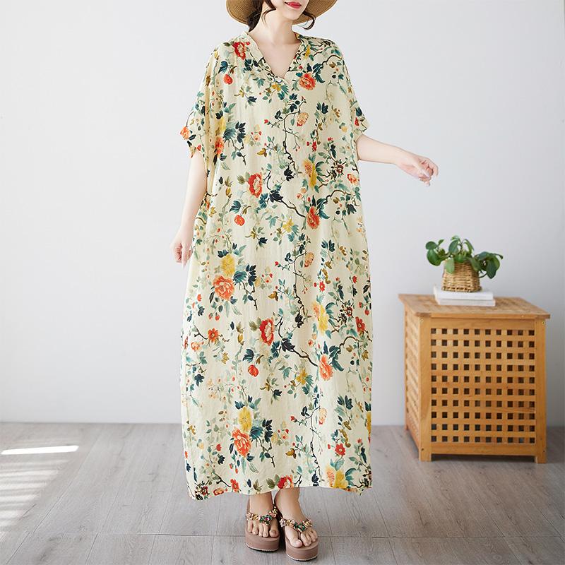 DIMANAF 2025 Summer Plus Size Dress Basic Women Casual Loose Vintage New Long Oversized Flower Dress Maxi Large size average size
DIMANAF 2025 Summer Plus Size Dress Basic Women Casual Loose Vintage New Long Oversized Flower Dress Maxi Large size average size