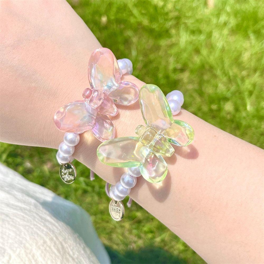 Colorful Butterfly Pearl Scrunchie Elastic Hair Rope Butterfly Beaded Bangles Girl style 4
Colorful Butterfly Pearl Scrunchie Elastic Hair Rope Butterfly Beaded Bangles Girl style 4