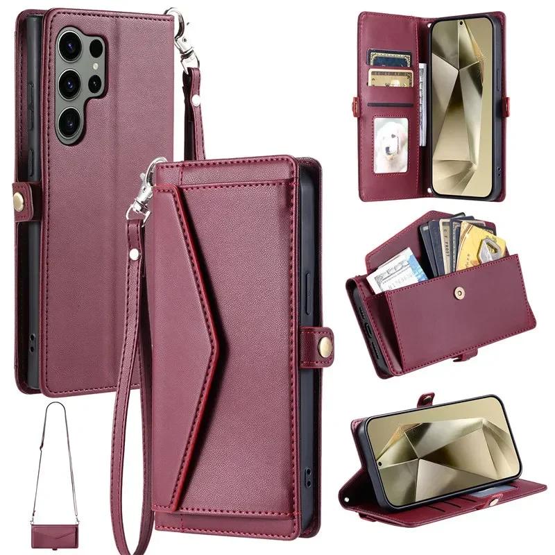 Crossbody Leather Wallet Card Phone Case for Samsung Galaxy S25 Edge S24 Ultra S23 FE S22 S21 S20 S10 Plus Note 20 Lanyard Cover Samsung S10 (4G)
Crossbody Leather Wallet Card Phone Case for Samsung Galaxy S25 Edge S24 Ultra S23 FE S22 S21 S20 S10 Plus Note 20 Lanyard Cover Samsung S10 (4G)