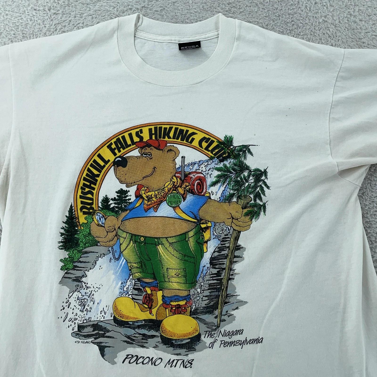 Vintage Bushkill Falls Cartoon T-Shirt Mens M/L Hiking Pocono Mountains USA 90s S
Vintage Bushkill Falls Cartoon T-Shirt Mens M/L Hiking Pocono Mountains USA 90s S
