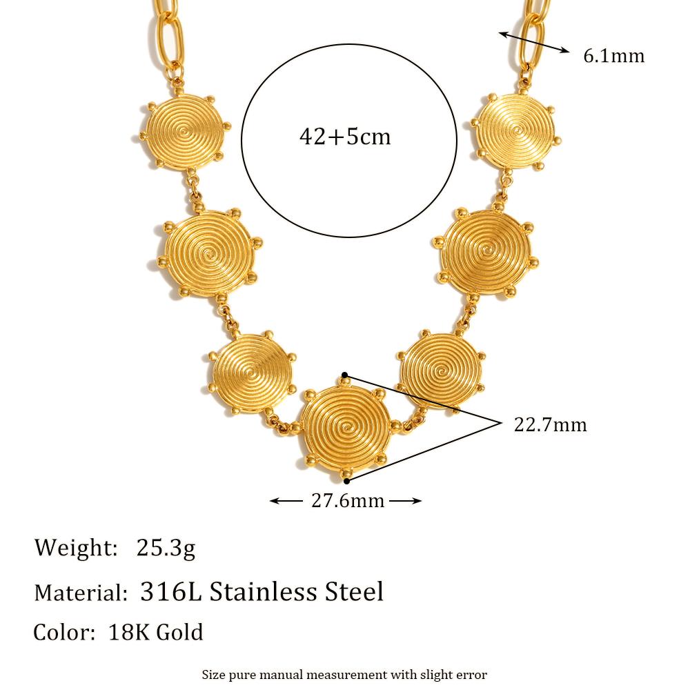 MamacitaSlay New Design Circular Thread Pendant Necklace 18K Gold-plated Stainless Steel Waterproof Neck Jewelry High Quality 47cm золотий
MamacitaSlay New Design Circular Thread Pendant Necklace 18K Gold-plated Stainless Steel Waterproof Neck Jewelry High Quality 47cm золотий