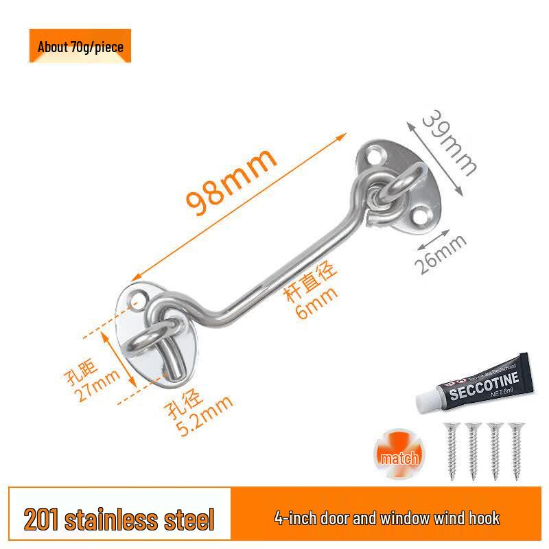 Rongyu 4-inch Drill-Free Stainless Steel Hook Latch (10-pack)
Rongyu 4-inch Drill-Free Stainless Steel Hook Latch (10-pack)