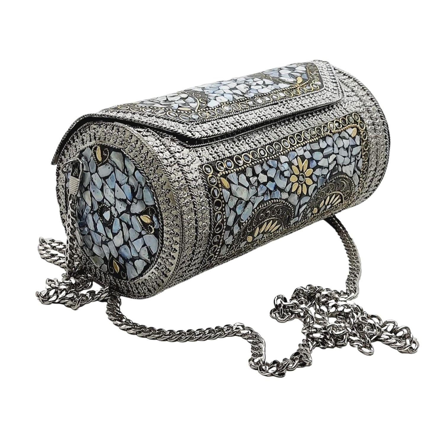 Женская привлекательная круглая этническая сумка-цилиндр ручной работы из античного серебристого металла, винтажный свадебный клатч
Женская привлекательная круглая этническая сумка-цилиндр ручной работы из античного серебристого металла, винтажный свадебный клатч