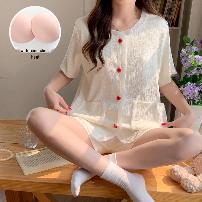 2026 Women s Summer Pajamas: Cloud Cotton Built-in Bra, Short Sleeve Cardigan, Teen Girls Loungewear Set M абрикосовий
2026 Women s Summer Pajamas: Cloud Cotton Built-in Bra, Short Sleeve Cardigan, Teen Girls Loungewear Set M абрикосовий