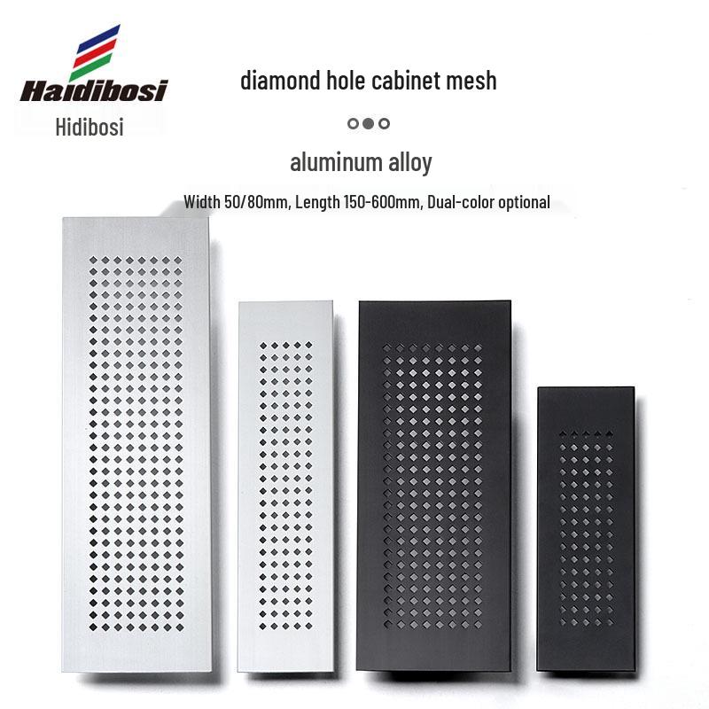 Aluminum Alloy Breathable Mesh Grille for Ventilation in Cabinets and Wardrobes Matte 50X150 mm
Aluminum Alloy Breathable Mesh Grille for Ventilation in Cabinets and Wardrobes Matte 50X150 mm