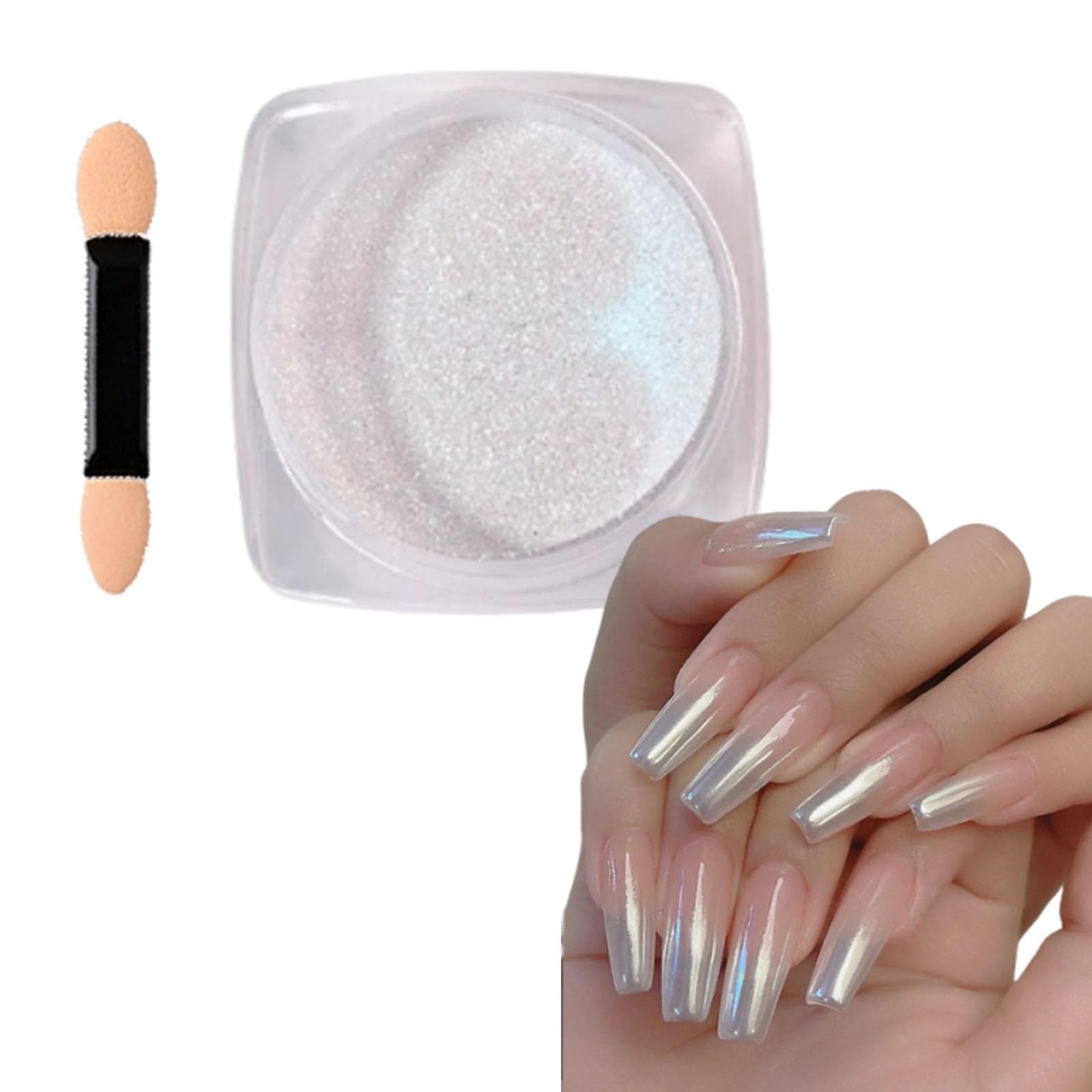 CHENLONB Aurora Nail Powder, Nail Polish, White Solid Powder, for Home Use or Nail Art Shops, with Ultra-Fine Sponge Tip
CHENLONB Aurora Nail Powder, Nail Polish, White Solid Powder, for Home Use or Nail Art Shops, with Ultra-Fine Sponge Tip