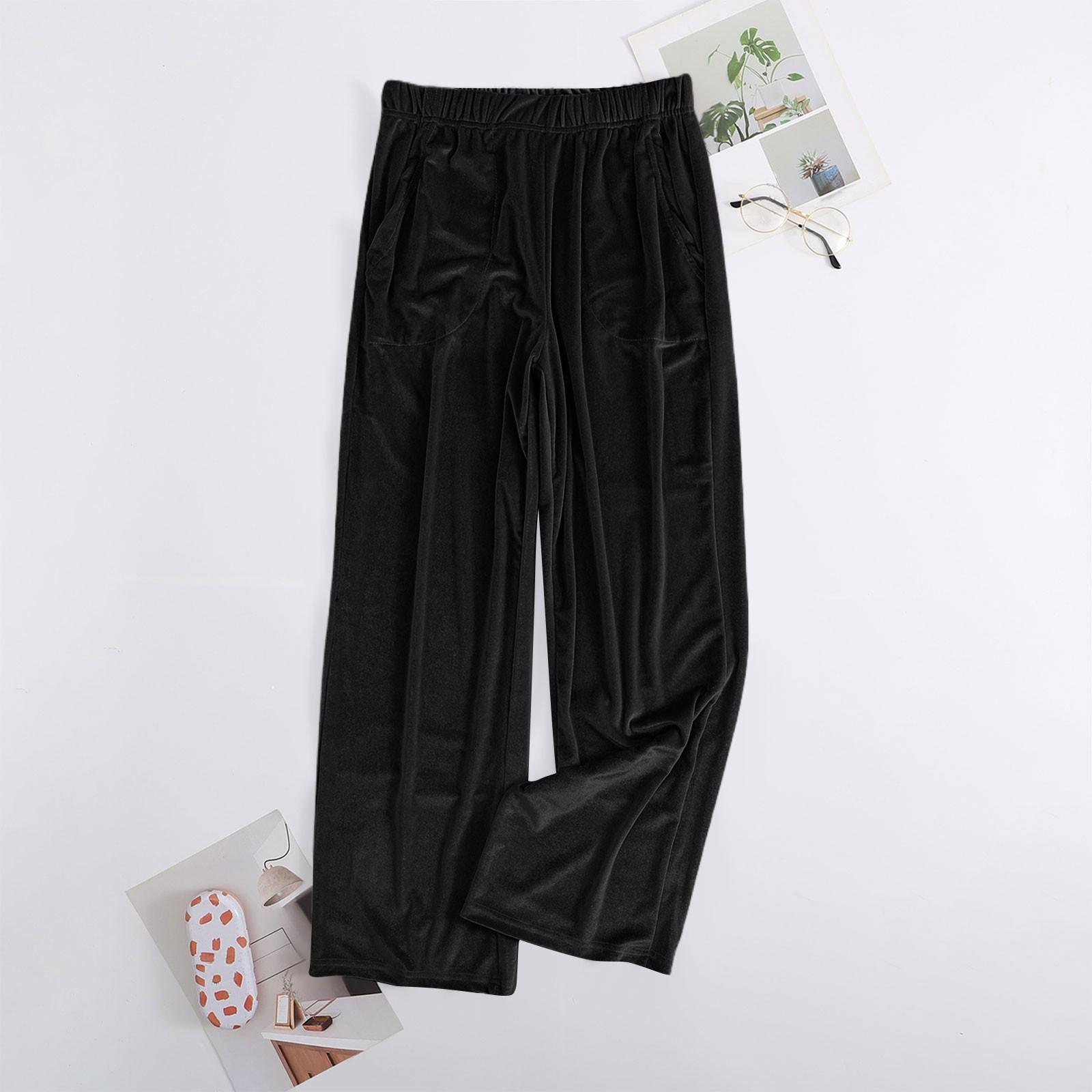 Женские пижамные штаны, пижамные штаны с мягкой эластичной талией, однотонные штаны с 2 карманами L чёрный
Женские пижамные штаны, пижамные штаны с мягкой эластичной талией, однотонные штаны с 2 карманами L чёрный