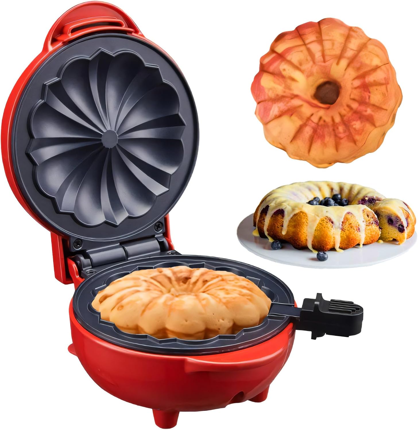Mini Cake Maker, Portable Mini Bundt Cake Maker Double-Sided Heating, Electric Cupcake Makers for Breakfast Cake Snacks (Red)
Mini Cake Maker, Portable Mini Bundt Cake Maker Double-Sided Heating, Electric Cupcake Makers for Breakfast Cake Snacks (Red)