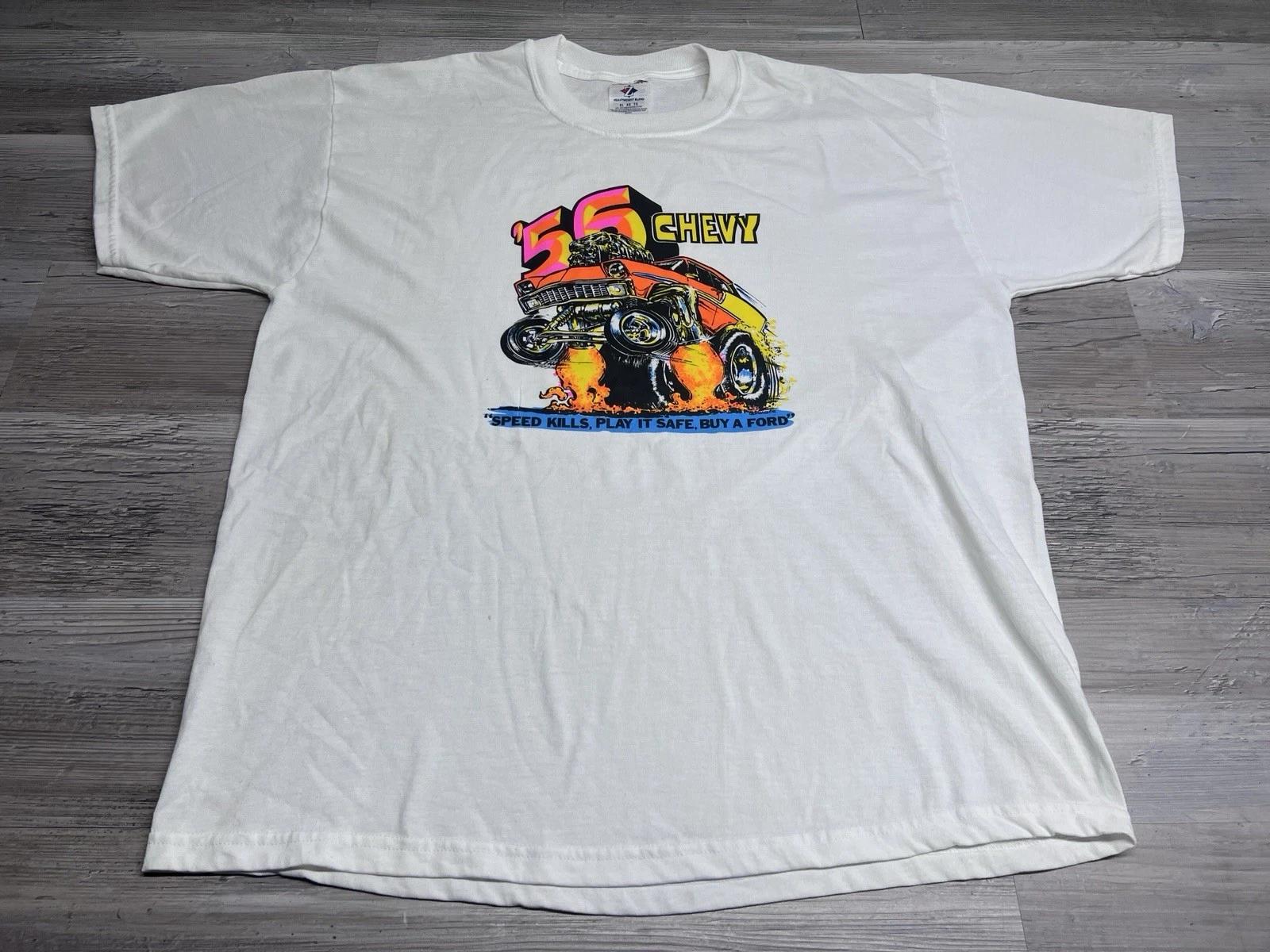 Vintage Y2K Hot Rod T-Shirt 1956 Chevy Speed Kills Play It Safe Buy A Ford Sz XL 4XL
Vintage Y2K Hot Rod T-Shirt 1956 Chevy Speed Kills Play It Safe Buy A Ford Sz XL 4XL