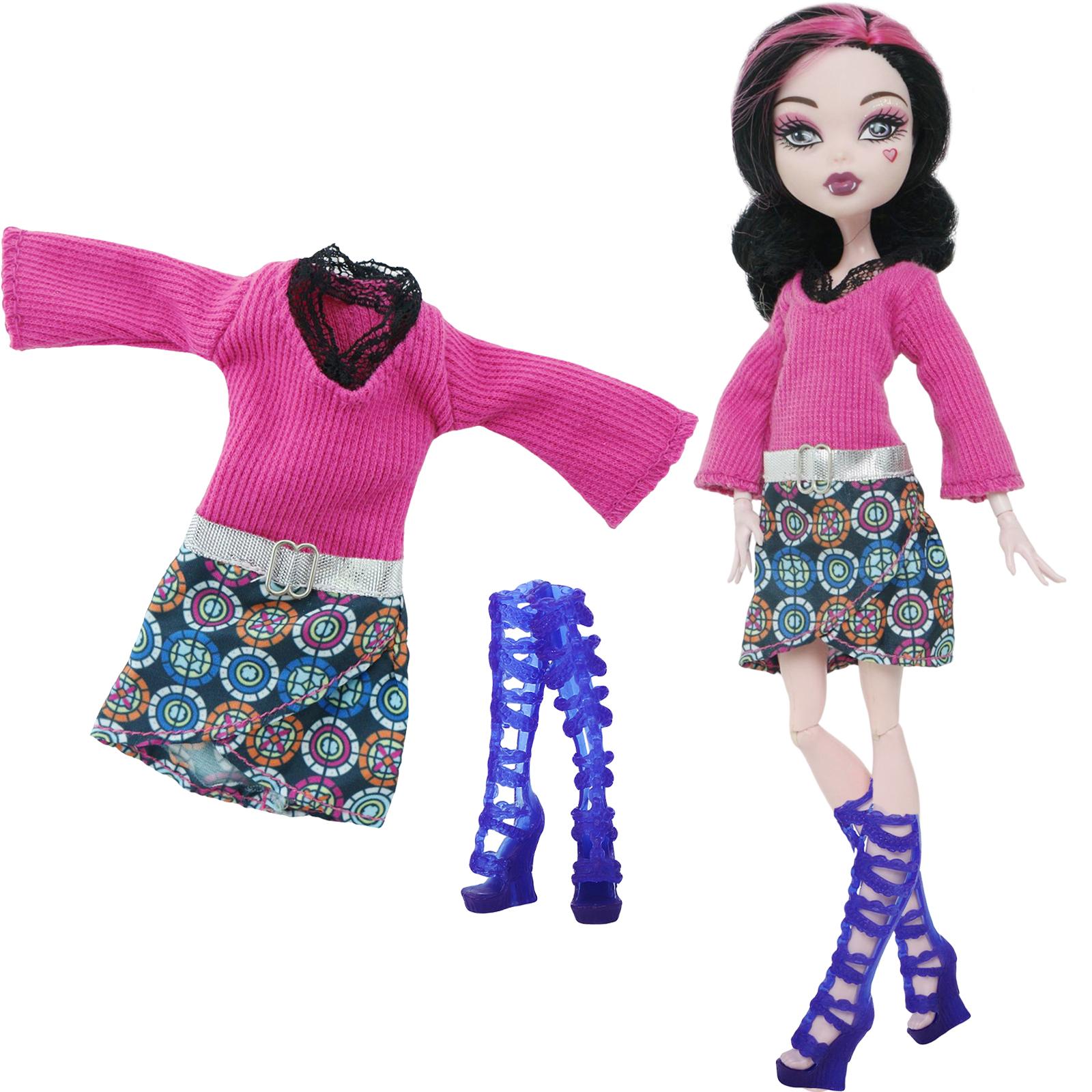 Игрушечная одежда для куклы Monster High + ботинки, модное женское платье, розовые наряды для кукол 10,5 дюймов, аксессуары, игровой набор
Игрушечная одежда для куклы Monster High + ботинки, модное женское платье, розовые наряды для кукол 10,5 дюймов, аксессуары, игровой набор