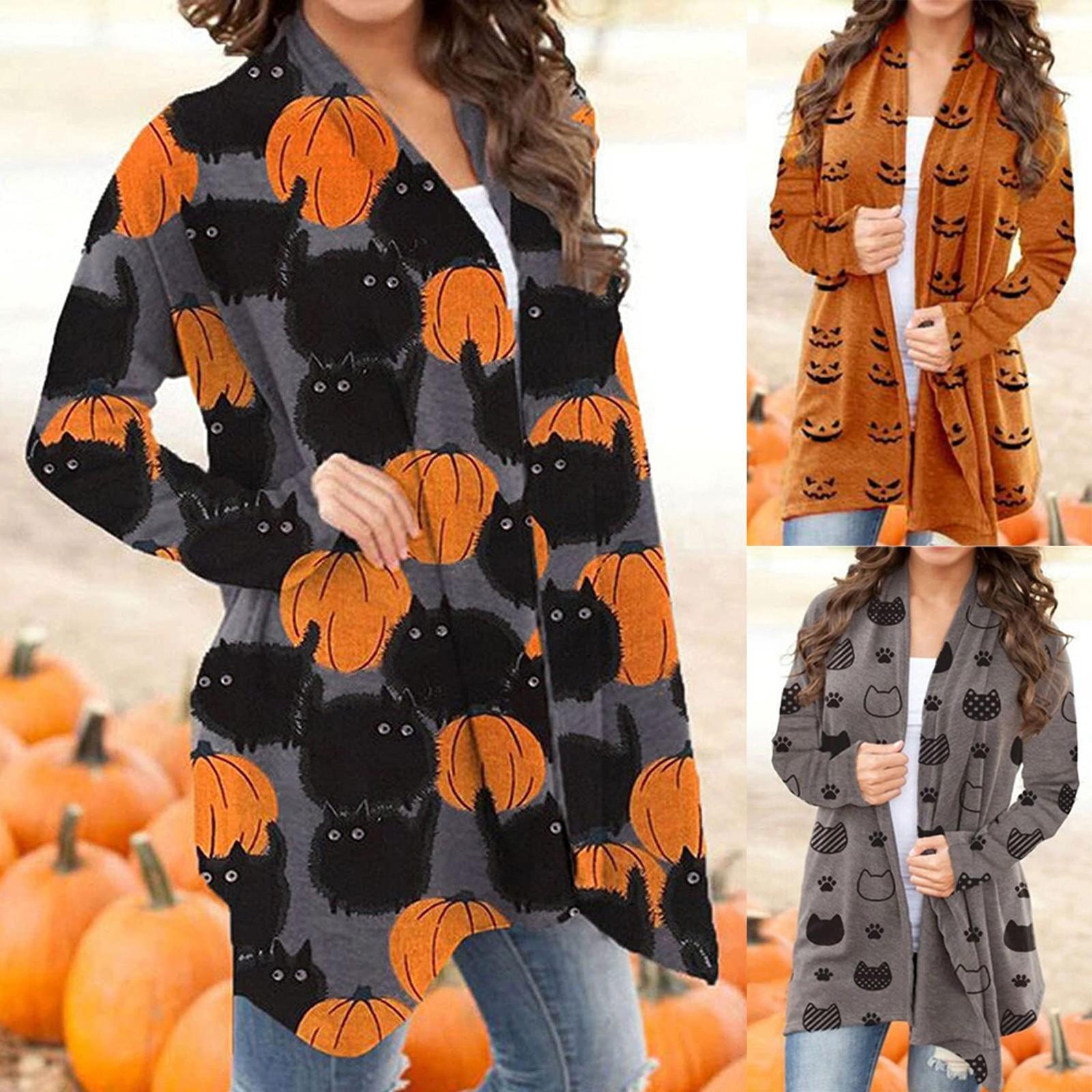 Women s Halloween Tops Casual Shirts Open Front Long Sleeve Loose Flowy Hem Cardigan Coat
Women s Halloween Tops Casual Shirts Open Front Long Sleeve Loose Flowy Hem Cardigan Coat