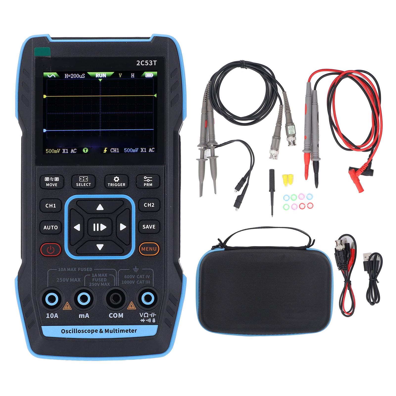 Digital Oscilloscope Multimeter 3 in 1 19999 Counts 250MSs Handheld Oscilloscope Multiumeter DDS
Digital Oscilloscope Multimeter 3 in 1 19999 Counts 250MSs Handheld Oscilloscope Multiumeter DDS