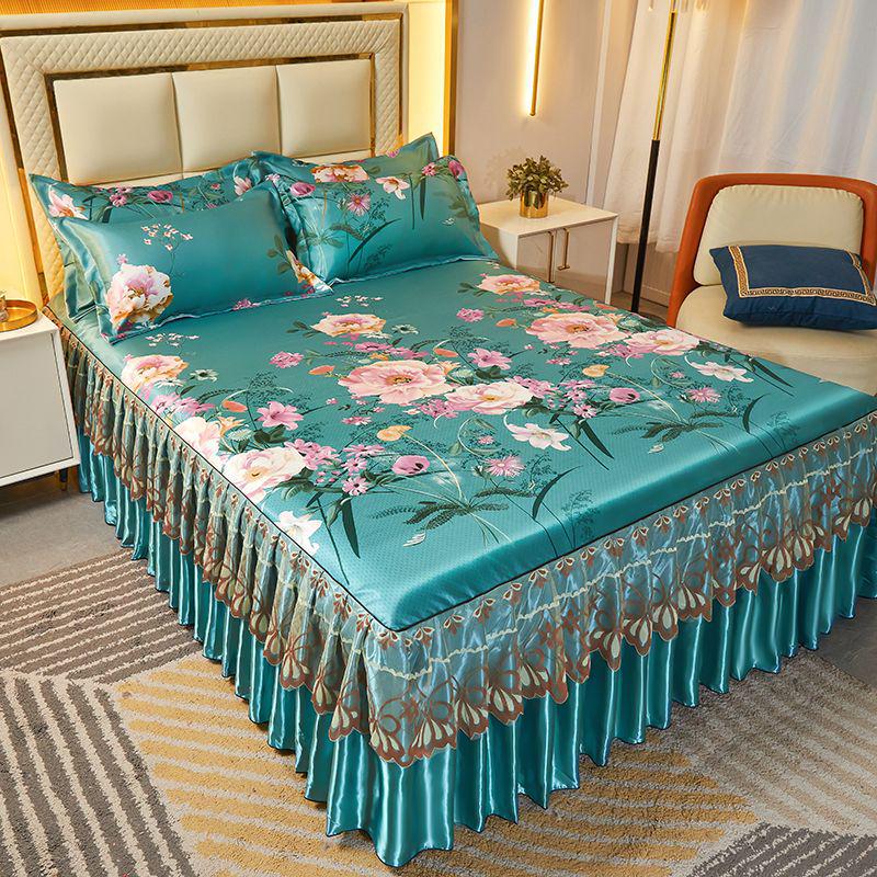 Комплект кружевной юбки для кровати из ледяного шелка и прохладного коврика - Дышащий дизайн из ротанга 1.5*2.0m with Bedskirt + 2 Pillowcases
Комплект кружевной юбки для кровати из ледяного шелка и прохладного коврика - Дышащий дизайн из ротанга 1.5*2.0m with Bedskirt + 2 Pillowcases