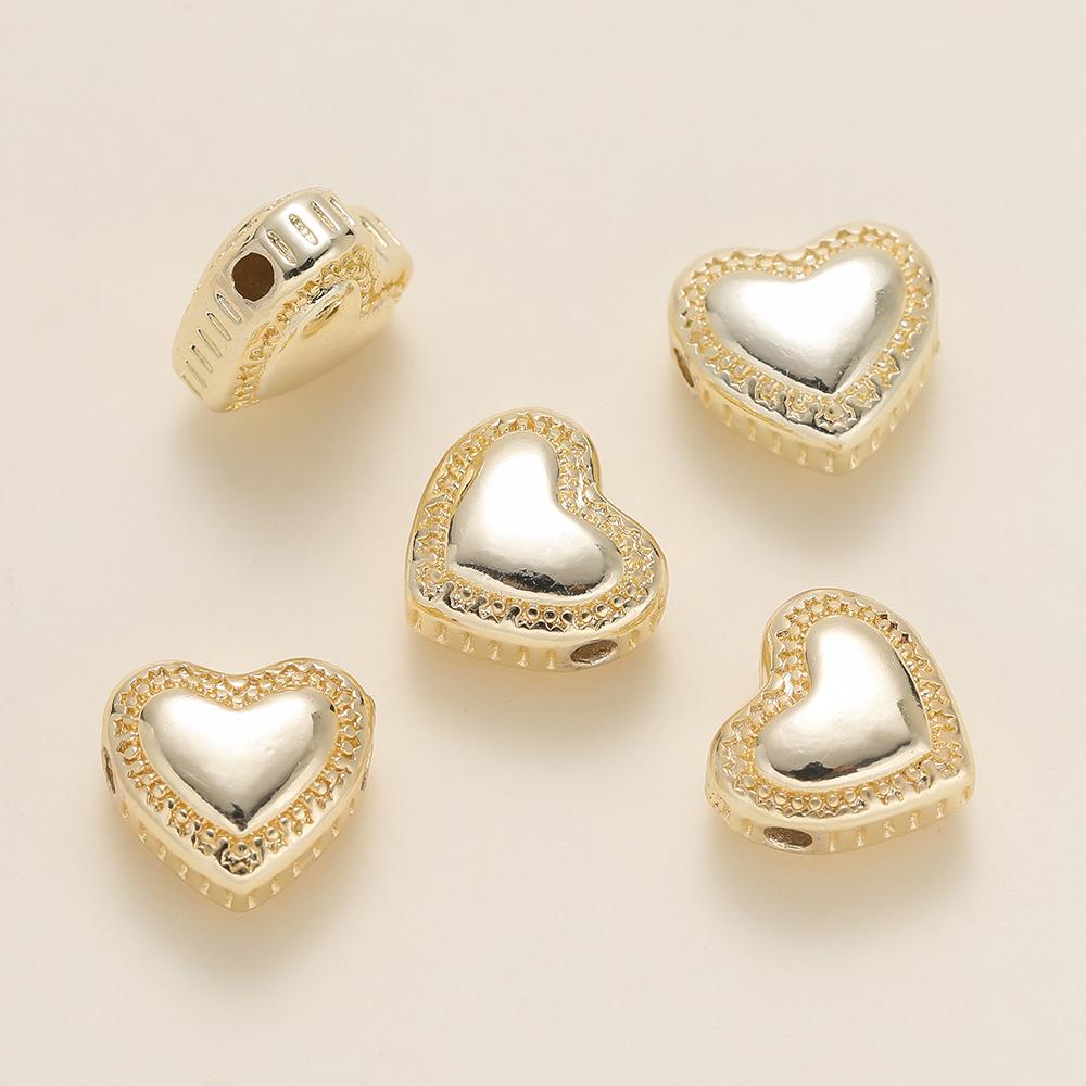 2Pcs/Pack 14/18K Gold Color Plated Heart Shape Charms Spacer Beads for Handmade DIY Necklace Jewelry Making Accessories
2Pcs/Pack 14/18K Gold Color Plated Heart Shape Charms Spacer Beads for Handmade DIY Necklace Jewelry Making Accessories