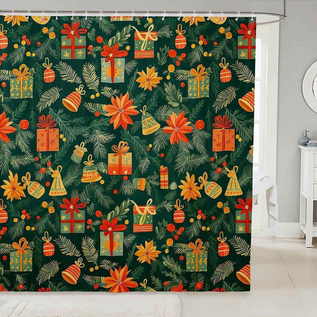 Christmas Bathroom Shower Curtain Sets,Vintage Xmas Winterland Shower Curtain For Kids, Christmas Reindeer Printed Waterproof W60H190(CM)-1 Pcs
Christmas Bathroom Shower Curtain Sets,Vintage Xmas Winterland Shower Curtain For Kids, Christmas Reindeer Printed Waterproof W60H190(CM)-1 Pcs
