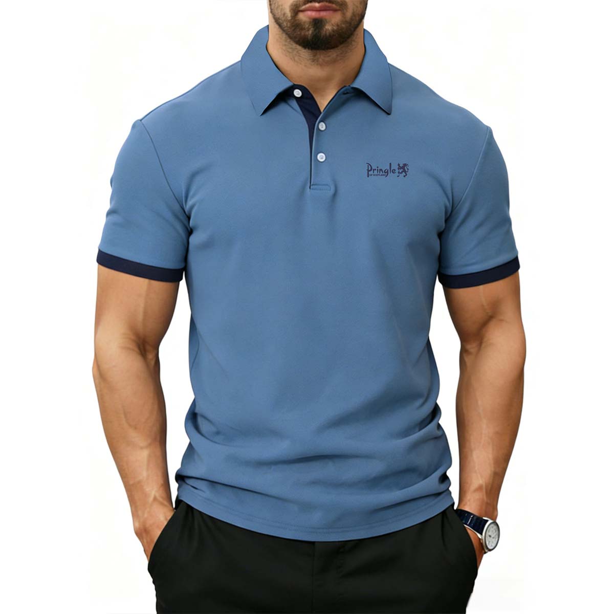 Men s Pringle Lion Embroidery Short Sleeve Polo Contrast Red Trim Casual Sport Tops S синій
Men s Pringle Lion Embroidery Short Sleeve Polo Contrast Red Trim Casual Sport Tops S синій