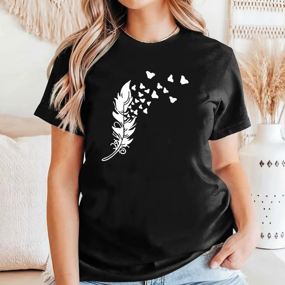 Women s Feather Butterfly Loose Round Neck Short Sleeved T-shirt S
Women s Feather Butterfly Loose Round Neck Short Sleeved T-shirt S