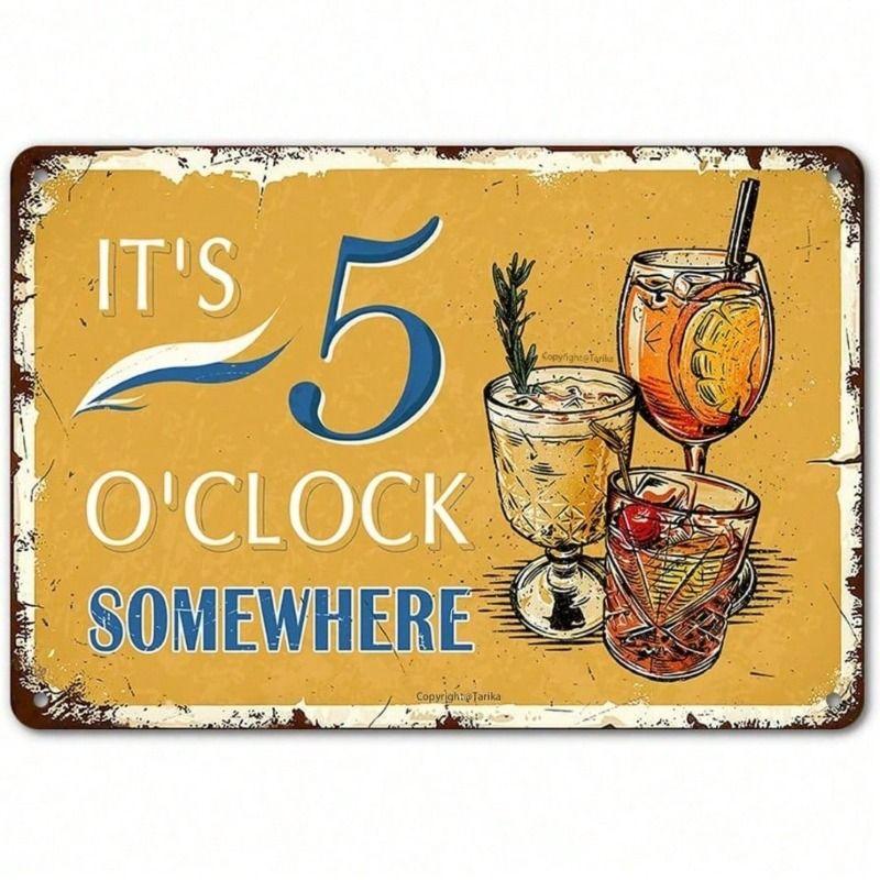 Metal Wall Art Sign 8x12 cm Vintage 5 Hours Tin Poster for Bar
Metal Wall Art Sign 8x12 cm Vintage 5 Hours Tin Poster for Bar