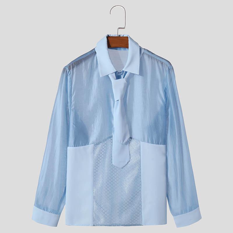 INCERUN Мужская прозрачная рубашка с завязками на лацканах и лоскутным узором, полыми пуговицами, повседневная рубашка с длинным рукавом 3XL синий
INCERUN Мужская прозрачная рубашка с завязками на лацканах и лоскутным узором, полыми пуговицами, повседневная рубашка с длинным рукавом 3XL синий