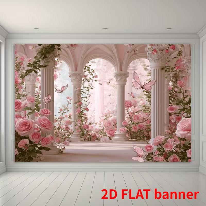 2D Elegant Pink Rose Garden with Classical Columns Backdrop, Background Cloth for Romantic Events 47.2x31.5inch/120*80cm
2D Elegant Pink Rose Garden with Classical Columns Backdrop, Background Cloth for Romantic Events 47.2x31.5inch/120*80cm