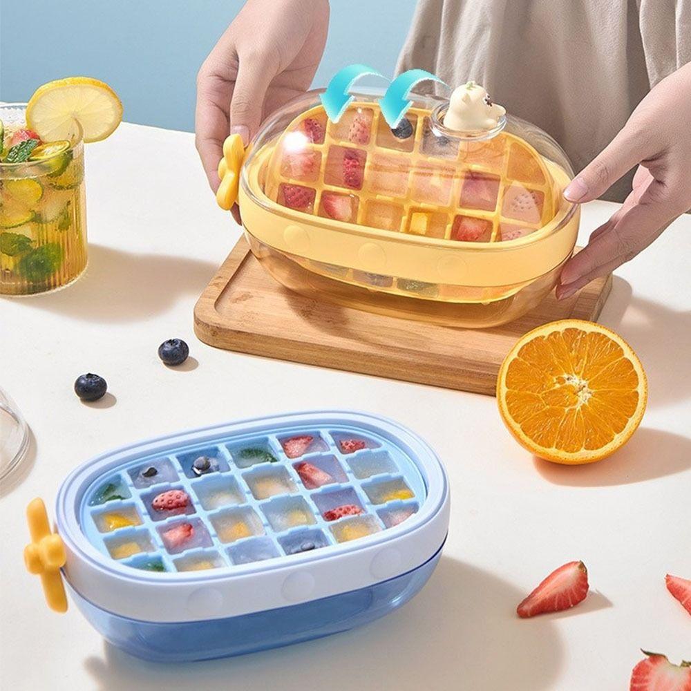 Easy Release Ice Cube Tray Rotating Knob Ice Storage Box Durable Ice Making Box Party синій
Easy Release Ice Cube Tray Rotating Knob Ice Storage Box Durable Ice Making Box Party синій