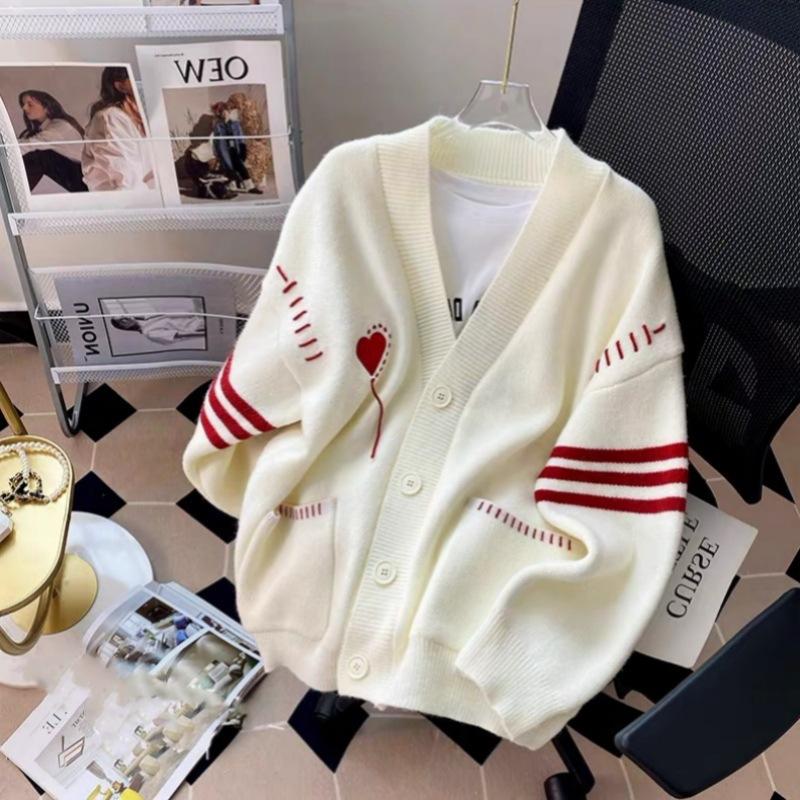 Striped rope sweater cardigan women s coat autumn and winter contrasting colors love sweet wind loose V-neck knitted top 412-141 (average size) білий
Striped rope sweater cardigan women s coat autumn and winter contrasting colors love sweet wind loose V-neck knitted top 412-141 (average size) білий