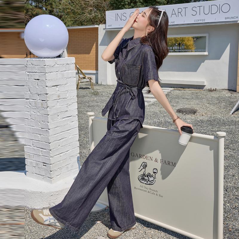 2025 Summer Denim Two-Piece: Stylish Lightweight Short Sleeve Shirt & Slimming Long Pants Set M (90-110 Jin)
2025 Summer Denim Two-Piece: Stylish Lightweight Short Sleeve Shirt & Slimming Long Pants Set M (90-110 Jin)