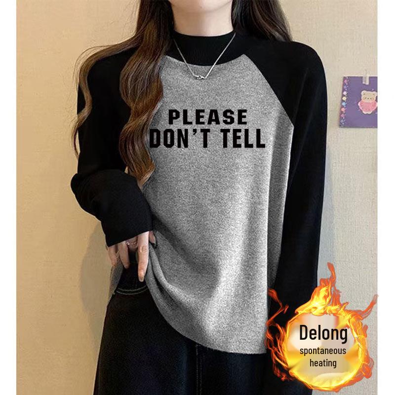German Velvet Color Block Raglan Long Sleeve Slimming T-Shirt with Stand-Up Collar for Women XL (115-130 kg)
German Velvet Color Block Raglan Long Sleeve Slimming T-Shirt with Stand-Up Collar for Women XL (115-130 kg)
