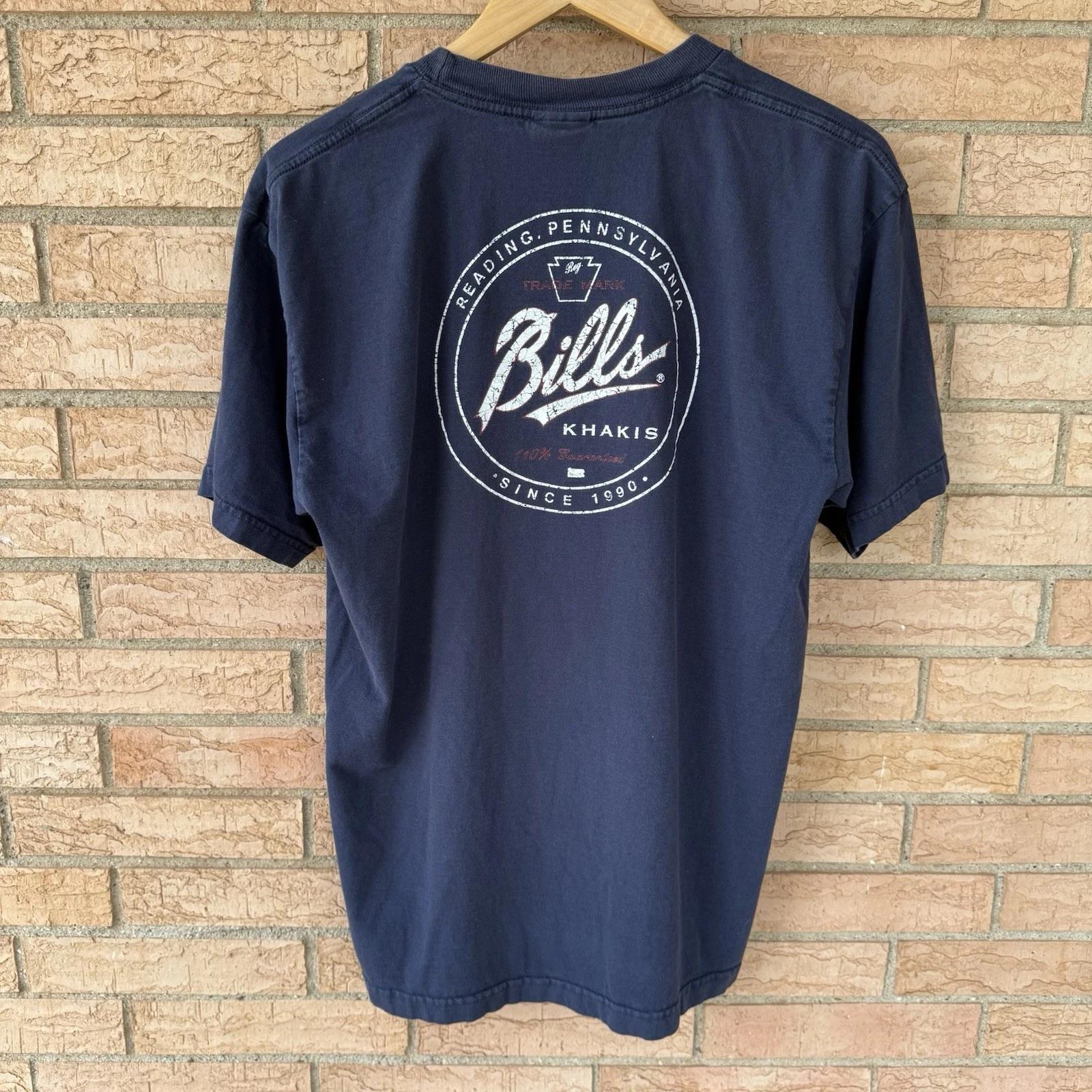 90s y2k Bills Khakis navy back graphic logo t-shirt size Large Reading PA vtg 2XL
90s y2k Bills Khakis navy back graphic logo t-shirt size Large Reading PA vtg 2XL