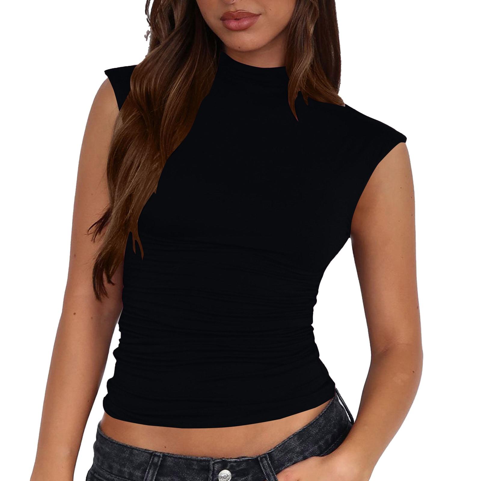 Женский повседневный однотонный топ-майка с полувысоким воротом, облегающий, без рукавов, универсальный M чёрный
Женский повседневный однотонный топ-майка с полувысоким воротом, облегающий, без рукавов, универсальный M чёрный