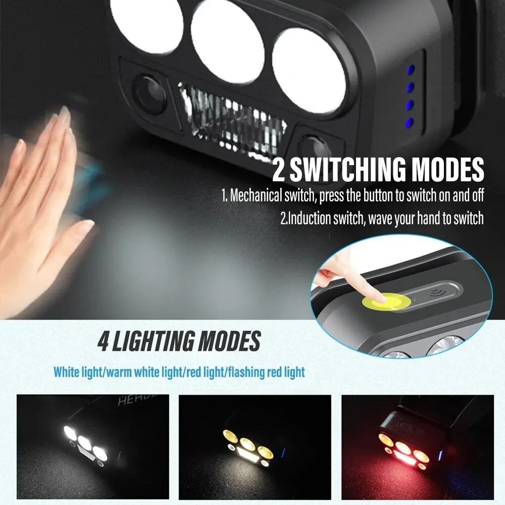 Rechargeable Induction Fishing LED Headlamp With XPG+COB Ultra-bright Light Support White Light+Red Light Ultra-light Lamp Body
Rechargeable Induction Fishing LED Headlamp With XPG+COB Ultra-bright Light Support White Light+Red Light Ultra-light Lamp Body