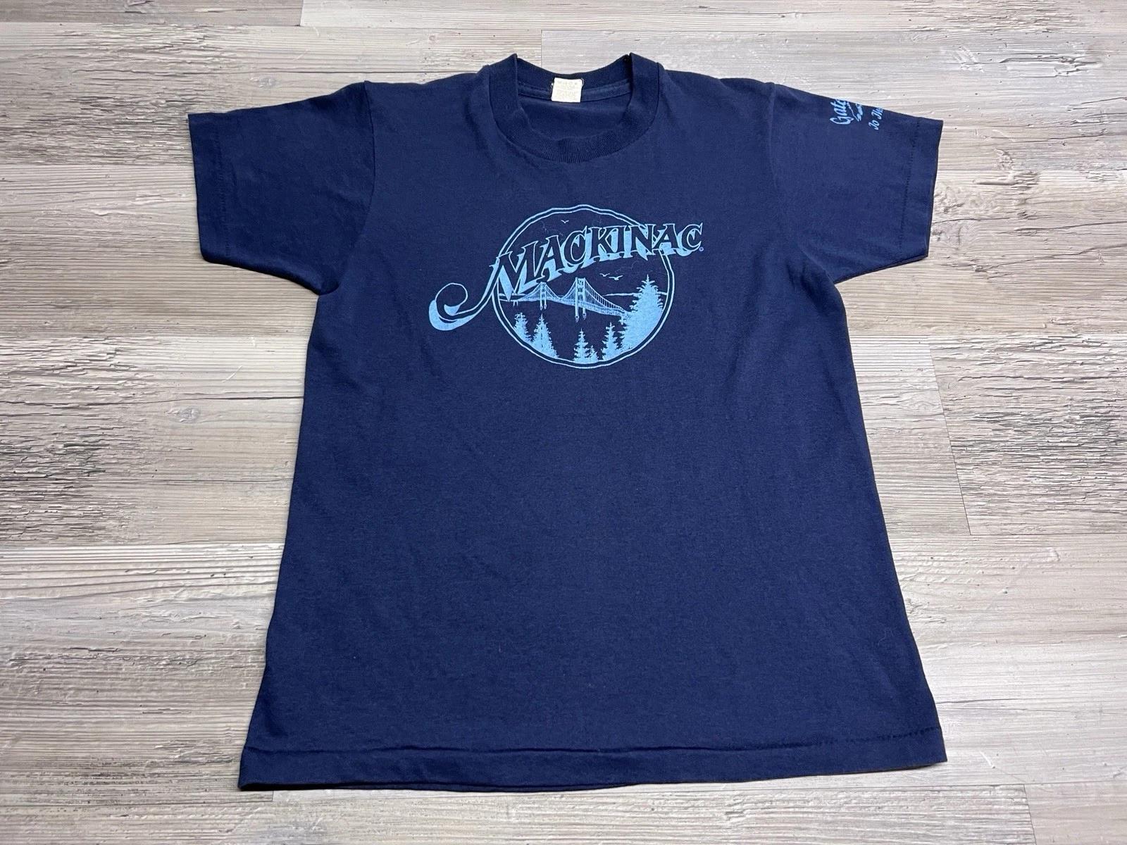 Vintage 90s Mackinac Bridge Michigan T-Shirt UP North Kids 14-16 Adult XS Blue M
Vintage 90s Mackinac Bridge Michigan T-Shirt UP North Kids 14-16 Adult XS Blue M