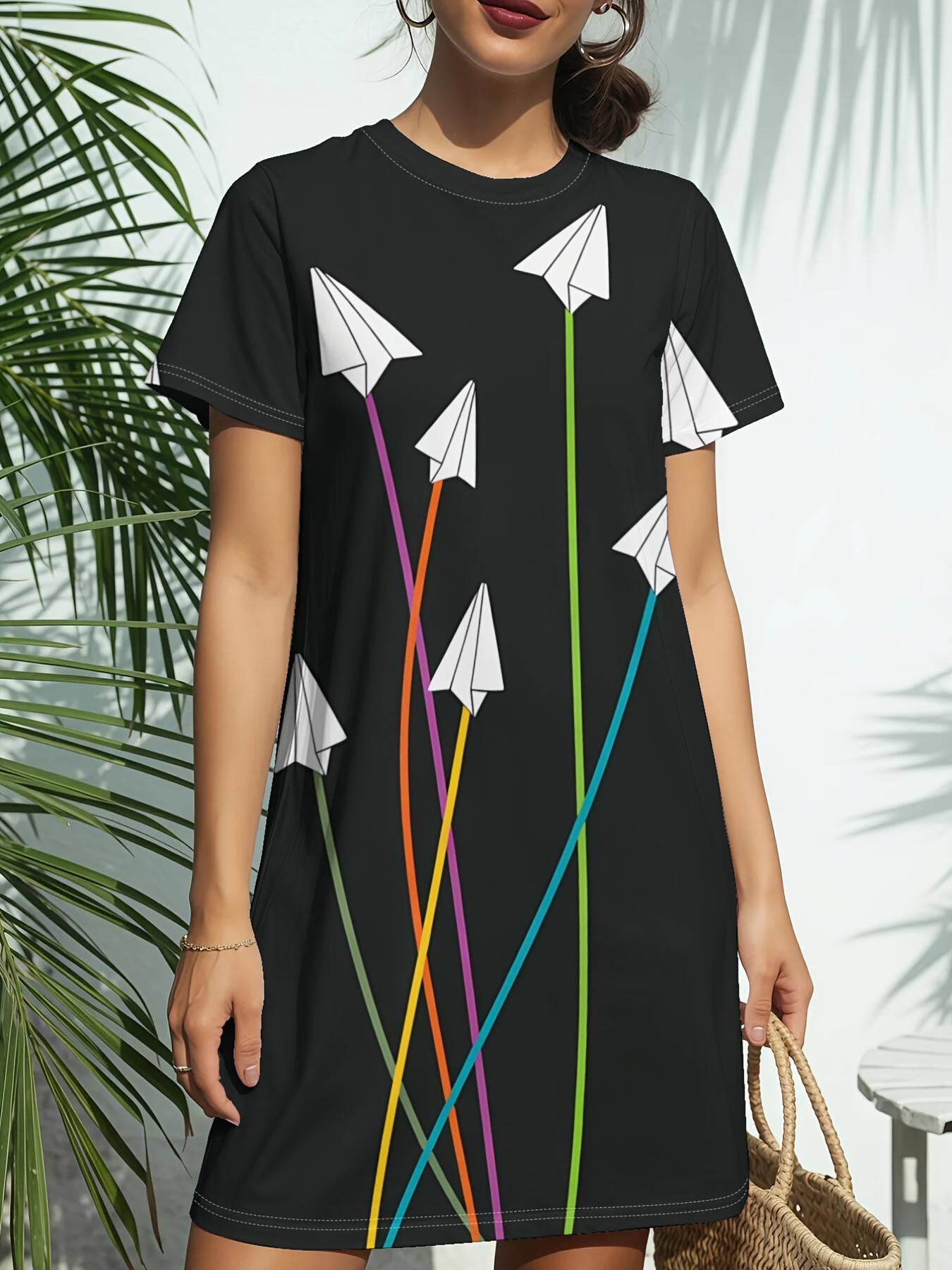Women s Short Sleeve T-Shirt Dress with Arrow Geometric Print - Round Neck Casual Summer Dress. Short Length Regular Fit Blouse Suitable for Daily Wea XS дубильная кора
Women s Short Sleeve T-Shirt Dress with Arrow Geometric Print - Round Neck Casual Summer Dress. Short Length Regular Fit Blouse Suitable for Daily Wea XS дубильная кора