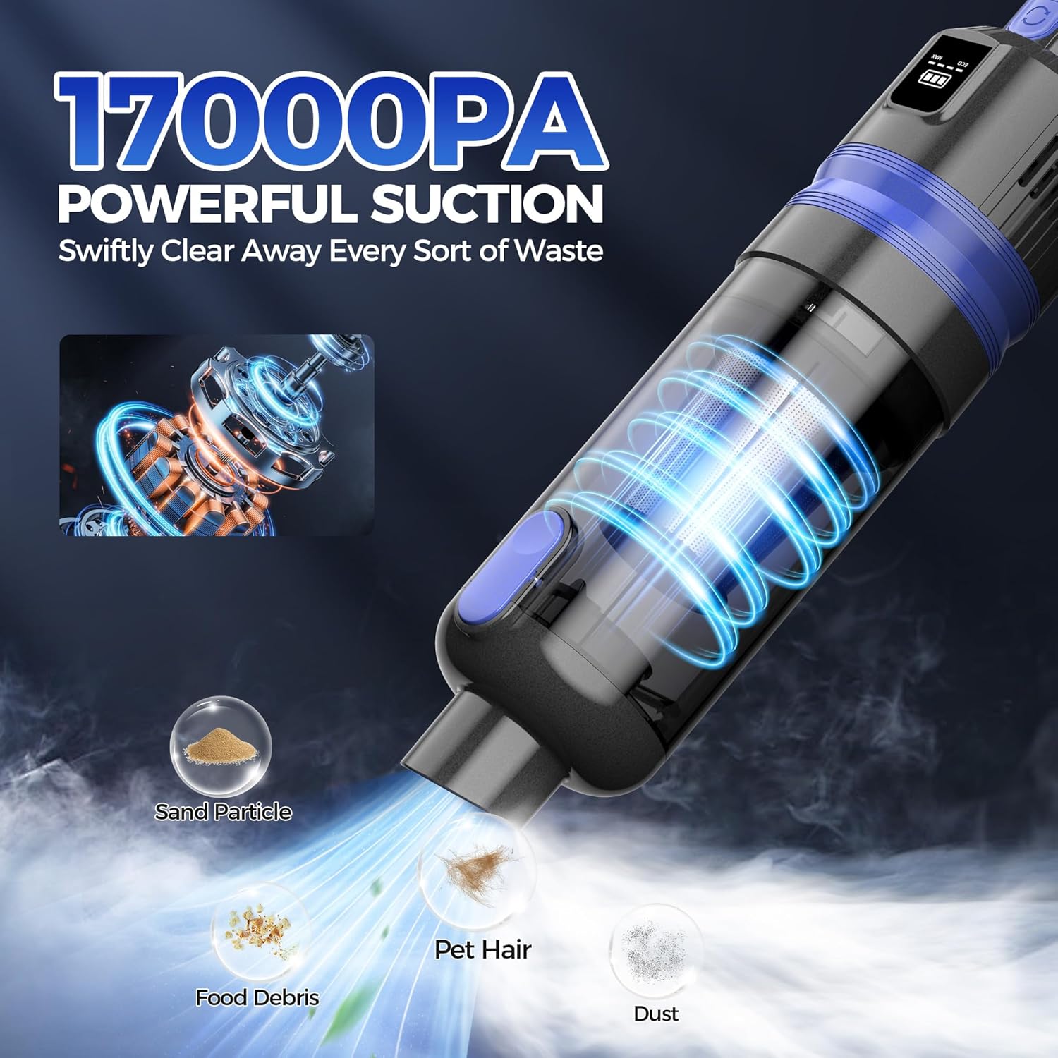 Handheld Vacuum Cordless Rechargeable 2-Speed Modes| 3-in-1 Portable Cordless Vacuum Cleaner with Charging Dock, for Car Home Office and Pet
Handheld Vacuum Cordless Rechargeable 2-Speed Modes| 3-in-1 Portable Cordless Vacuum Cleaner with Charging Dock, for Car Home Office and Pet