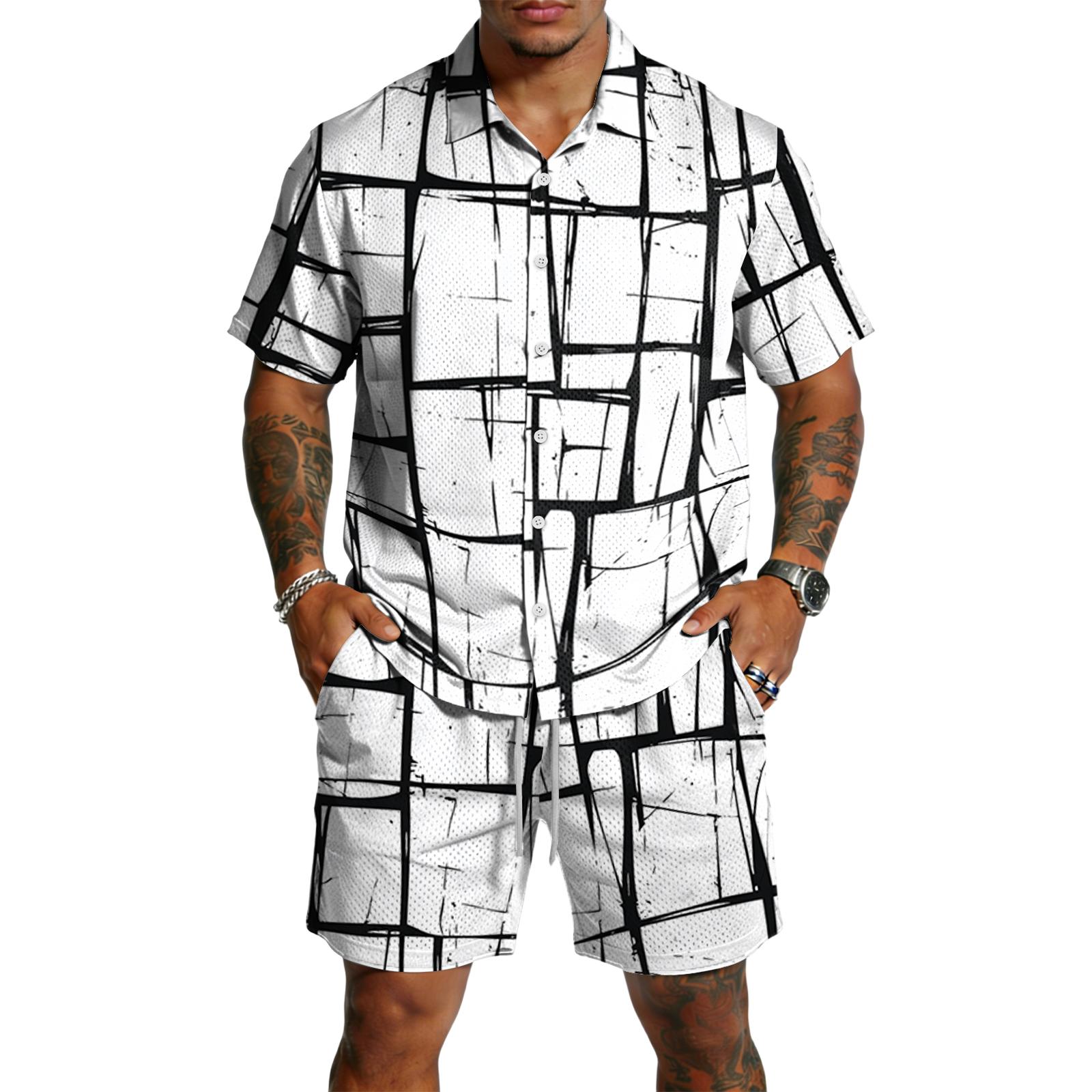 Men s Casual Lightweight Breathable Short-Sleeve Shirt And Shorts Set XL
Men s Casual Lightweight Breathable Short-Sleeve Shirt And Shorts Set XL