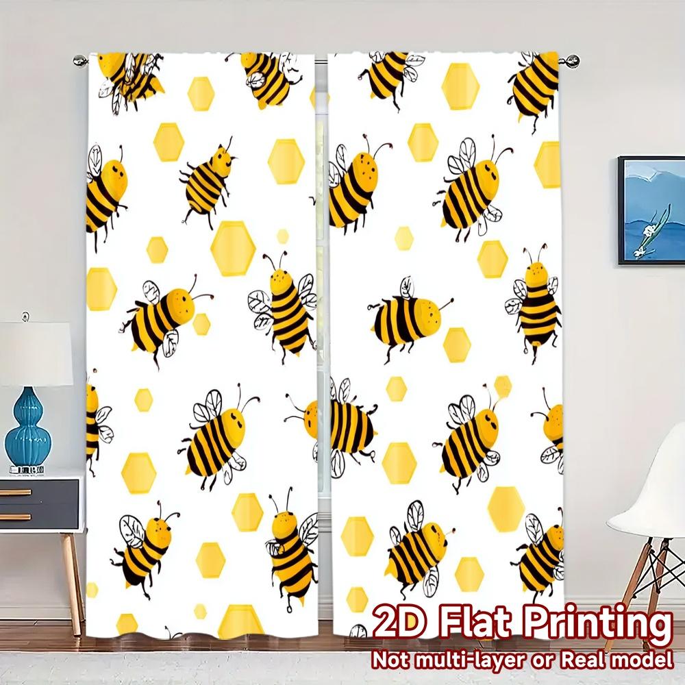 Set Of 2 Flat Printing Curtains Without Rod Beepattern Chic Drapes Versatile Durable Polyester Home Decor Curtain W100*H70(CM)-Hooks&1PCS
Set Of 2 Flat Printing Curtains Without Rod Beepattern Chic Drapes Versatile Durable Polyester Home Decor Curtain W100*H70(CM)-Hooks&1PCS