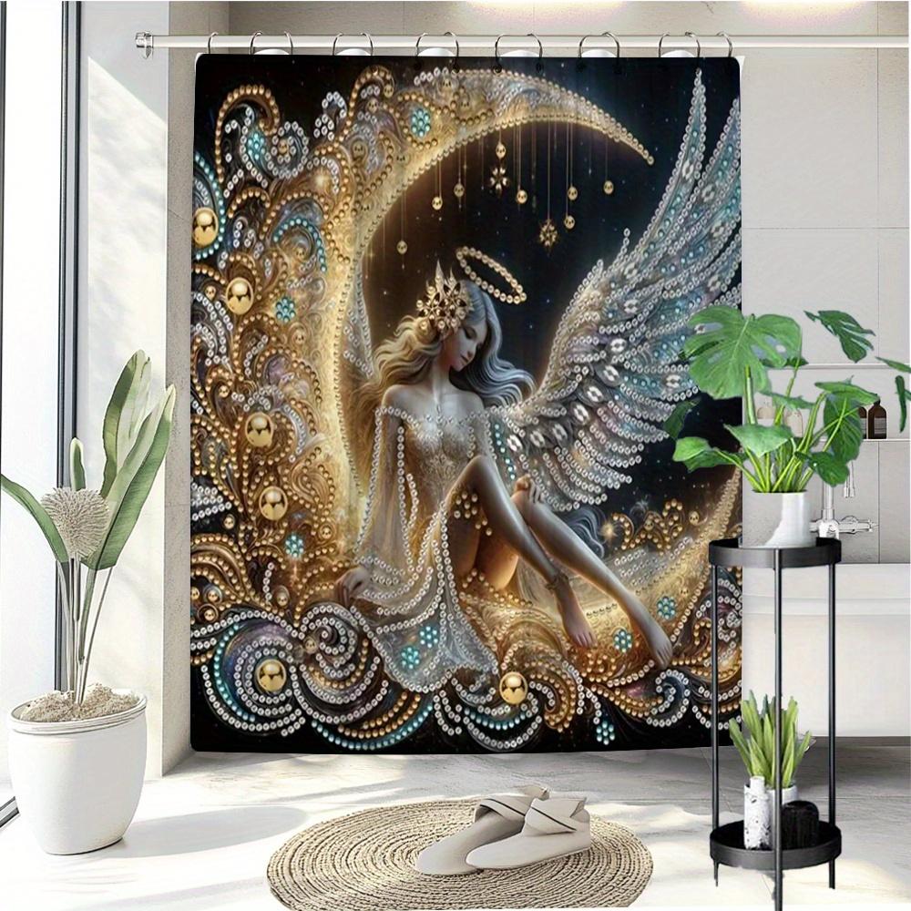 Mystical Angel With Crescent Moon Waterproof Shower Curtain For Modern Bathroom Decor, Stylish And Durable, Perfect For Home Use W60H190(CM)-1 Pcs
Mystical Angel With Crescent Moon Waterproof Shower Curtain For Modern Bathroom Decor, Stylish And Durable, Perfect For Home Use W60H190(CM)-1 Pcs