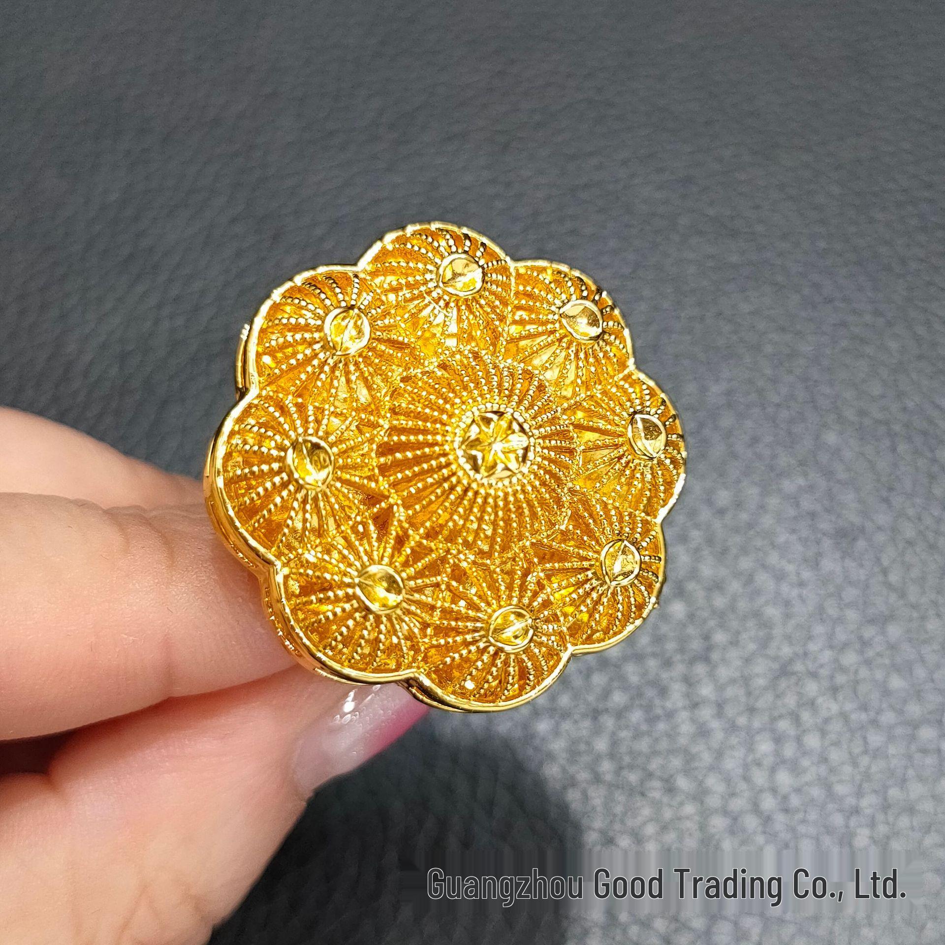 Кольцо «Дубайское 24-каратное золото Филигранный цветок» - Женское свадебное украшение для мировой элегантности Adjustable
Кольцо «Дубайское 24-каратное золото Филигранный цветок» - Женское свадебное украшение для мировой элегантности Adjustable