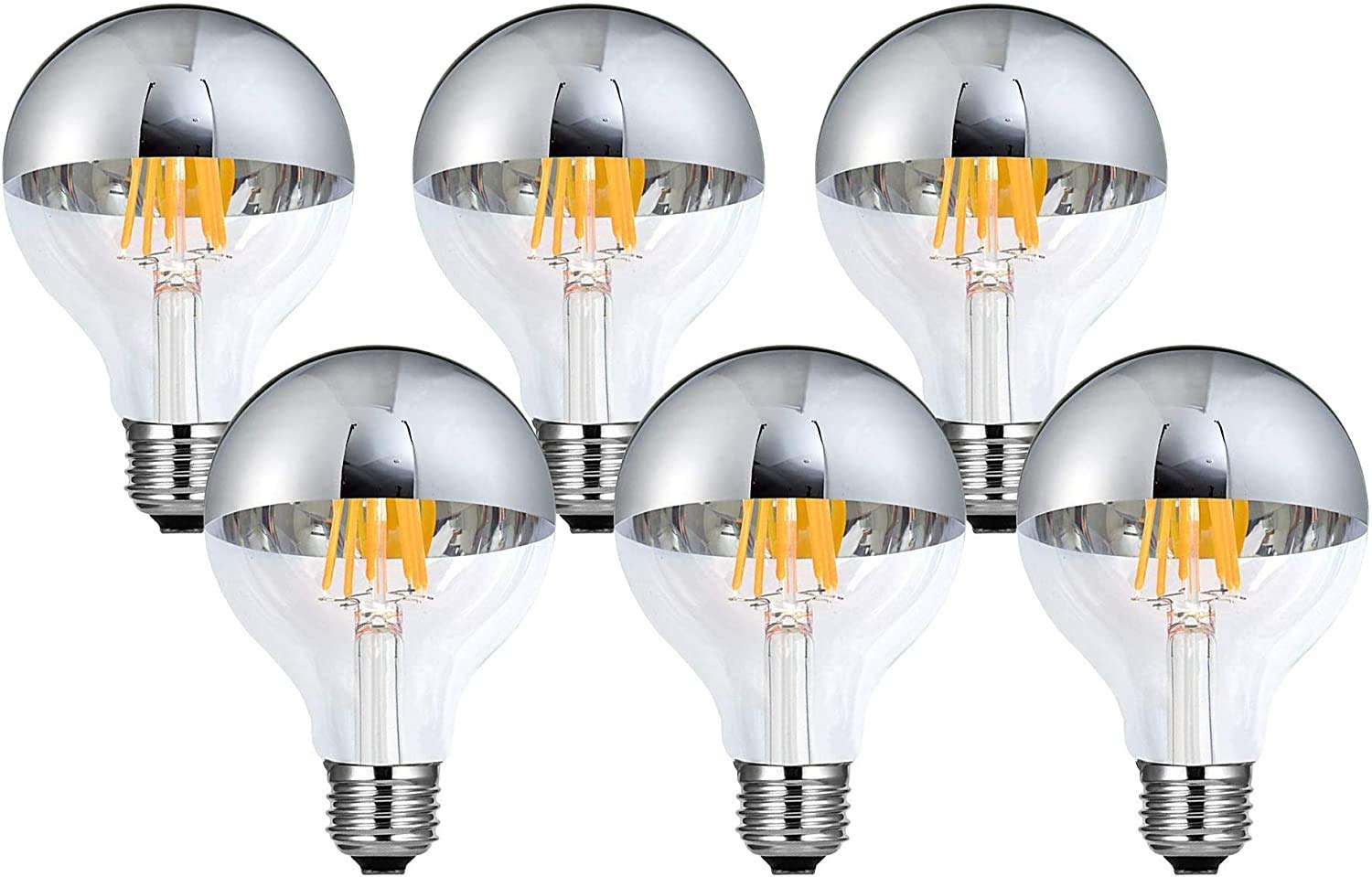 KY LEE Metal LED Silver Ball Lamp, 8W Filament LED Bulb, Energy Saving, High Color Rendering, G80, 110V, 2700K Warm White, E26 Base, Half Chrome,
KY LEE Metal LED Silver Ball Lamp, 8W Filament LED Bulb, Energy Saving, High Color Rendering, G80, 110V, 2700K Warm White, E26 Base, Half Chrome,