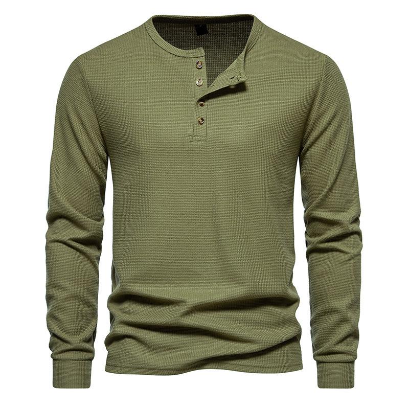 Spring Autumn Round Neck Solid Color Bottomed Tee Male Long Sleeve Buttonss Pullover T-shirt Men All-match Top 2XL зелений
Spring Autumn Round Neck Solid Color Bottomed Tee Male Long Sleeve Buttonss Pullover T-shirt Men All-match Top 2XL зелений