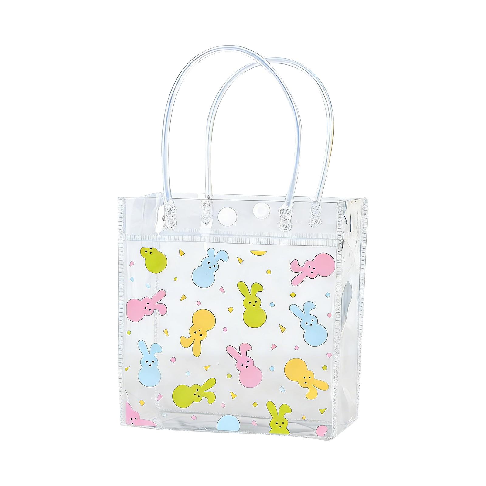 Clear Gift Bag with Bunny Print Pattern Durable Transparent Plastic Tote for Holiday Party Gift Storage and Decorative Purposes
Clear Gift Bag with Bunny Print Pattern Durable Transparent Plastic Tote for Holiday Party Gift Storage and Decorative Purposes
