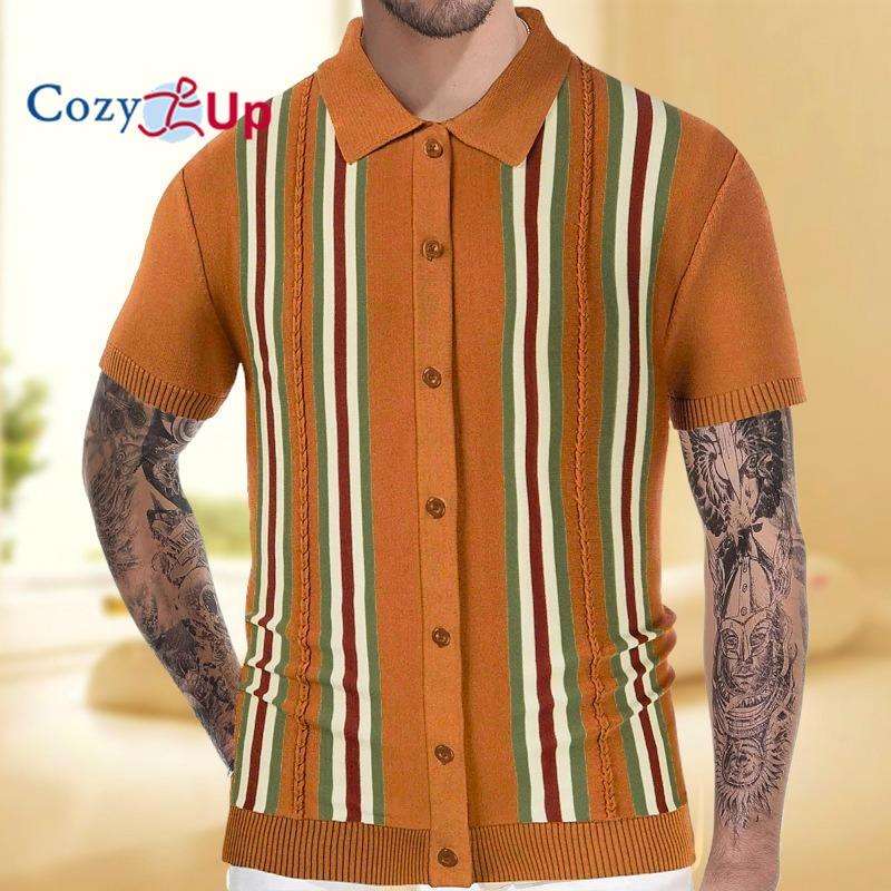 Уютная мужская трикотажная рубашка с коротким рукавом в винтажную полоску, рубашка поло с воротником с лацканами XL коричневый
Уютная мужская трикотажная рубашка с коротким рукавом в винтажную полоску, рубашка поло с воротником с лацканами XL коричневый