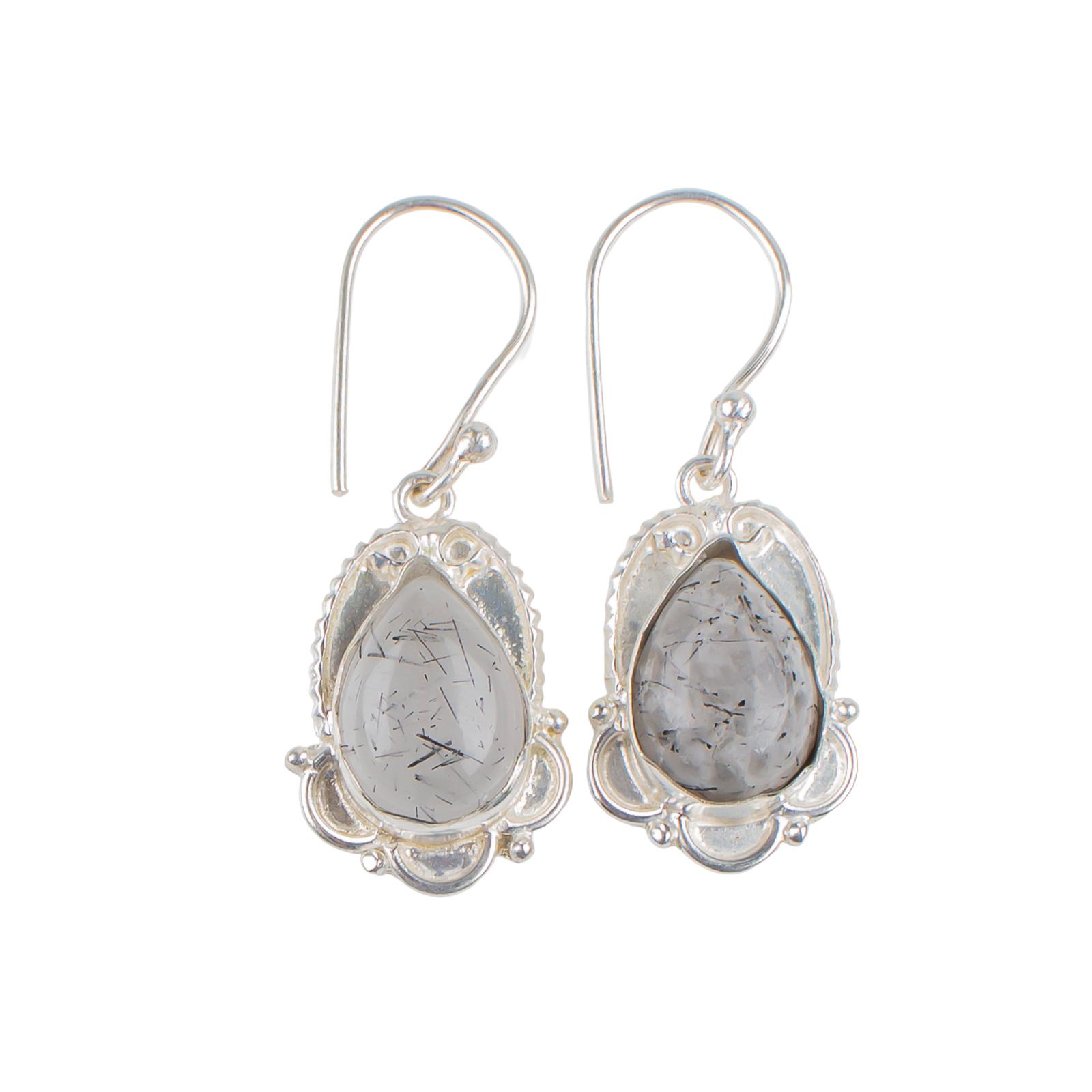 Natural Black Rutile Gemstone 925 Sterling Silver Elegant Jewelry Earrings 1.50 EE-41-23
Natural Black Rutile Gemstone 925 Sterling Silver Elegant Jewelry Earrings 1.50 EE-41-23