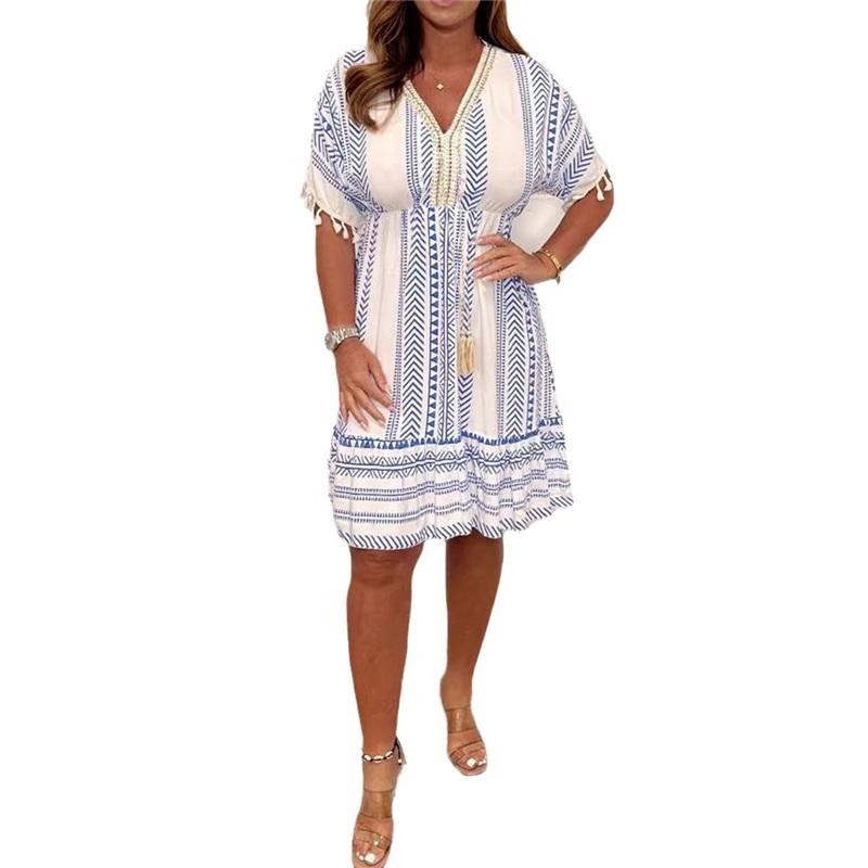 Европейский и американский женский летний новый стиль, платье с принтом и кружевом, V-образным вырезом и короткими рукавами, полосатое, свободное, повседневное, короткое, длинное XXL синий
Европейский и американский женский летний новый стиль, платье с принтом и кружевом, V-образным вырезом и короткими рукавами, полосатое, свободное, повседневное, короткое, длинное XXL синий