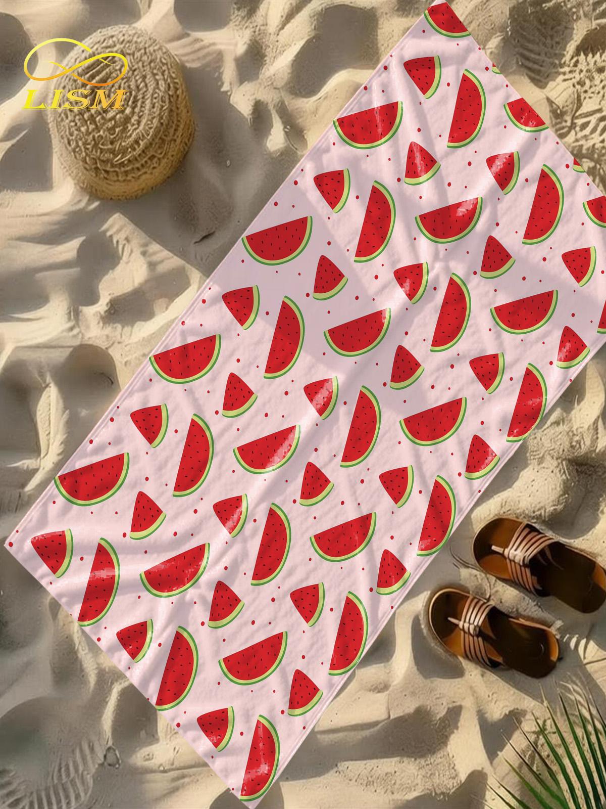 Watermelon Print Beach Towel, Cute Summer Fruit Design, Pink Background, Quick Dry Microfiber, Ideal Gift for Girls & Kids W30*H60(CM)
Watermelon Print Beach Towel, Cute Summer Fruit Design, Pink Background, Quick Dry Microfiber, Ideal Gift for Girls & Kids W30*H60(CM)