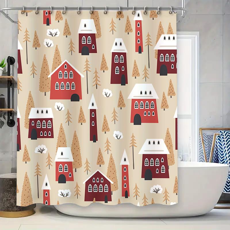 Modern Red And White Christmas Tree House Print Shower Curtain Waterproof Polyester Decoration For Bathroom W60H190(CM)-1 Pcs
Modern Red And White Christmas Tree House Print Shower Curtain Waterproof Polyester Decoration For Bathroom W60H190(CM)-1 Pcs