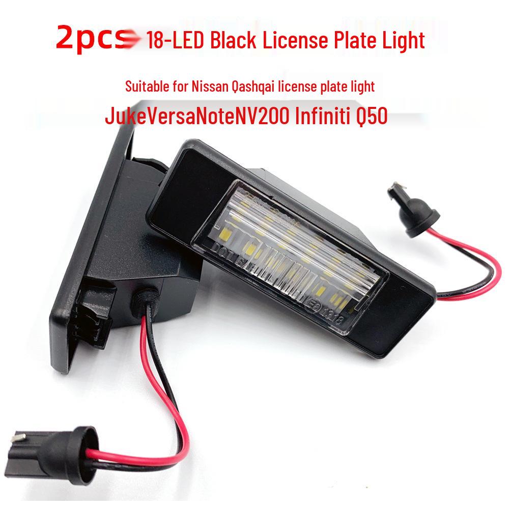 2x 18-LED Black License Plate Lights Compatible with Nissan Qashqai, NV200, Juke 11, Infiniti Q50
2x 18-LED Black License Plate Lights Compatible with Nissan Qashqai, NV200, Juke 11, Infiniti Q50