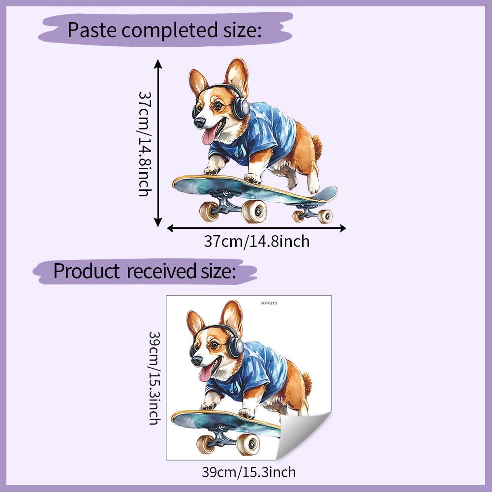 Creative Dog with Skateboard and Headphones Wall Stickers, Self-Adhesive Decor for Bedroom Living Room Entryway Dorm Room Decoration 39x39CM різнокольоровий
Creative Dog with Skateboard and Headphones Wall Stickers, Self-Adhesive Decor for Bedroom Living Room Entryway Dorm Room Decoration 39x39CM різнокольоровий