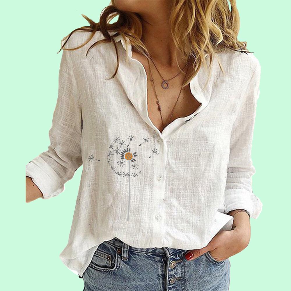Летняя и осенняя модная рубашка с цветочным принтом для женщин, женский льняной топ на пуговицах, женские повседневные блузки с воротником с лацканами и длинными рукавами S белый
Летняя и осенняя модная рубашка с цветочным принтом для женщин, женский льняной топ на пуговицах, женские повседневные блузки с воротником с лацканами и длинными рукавами S белый